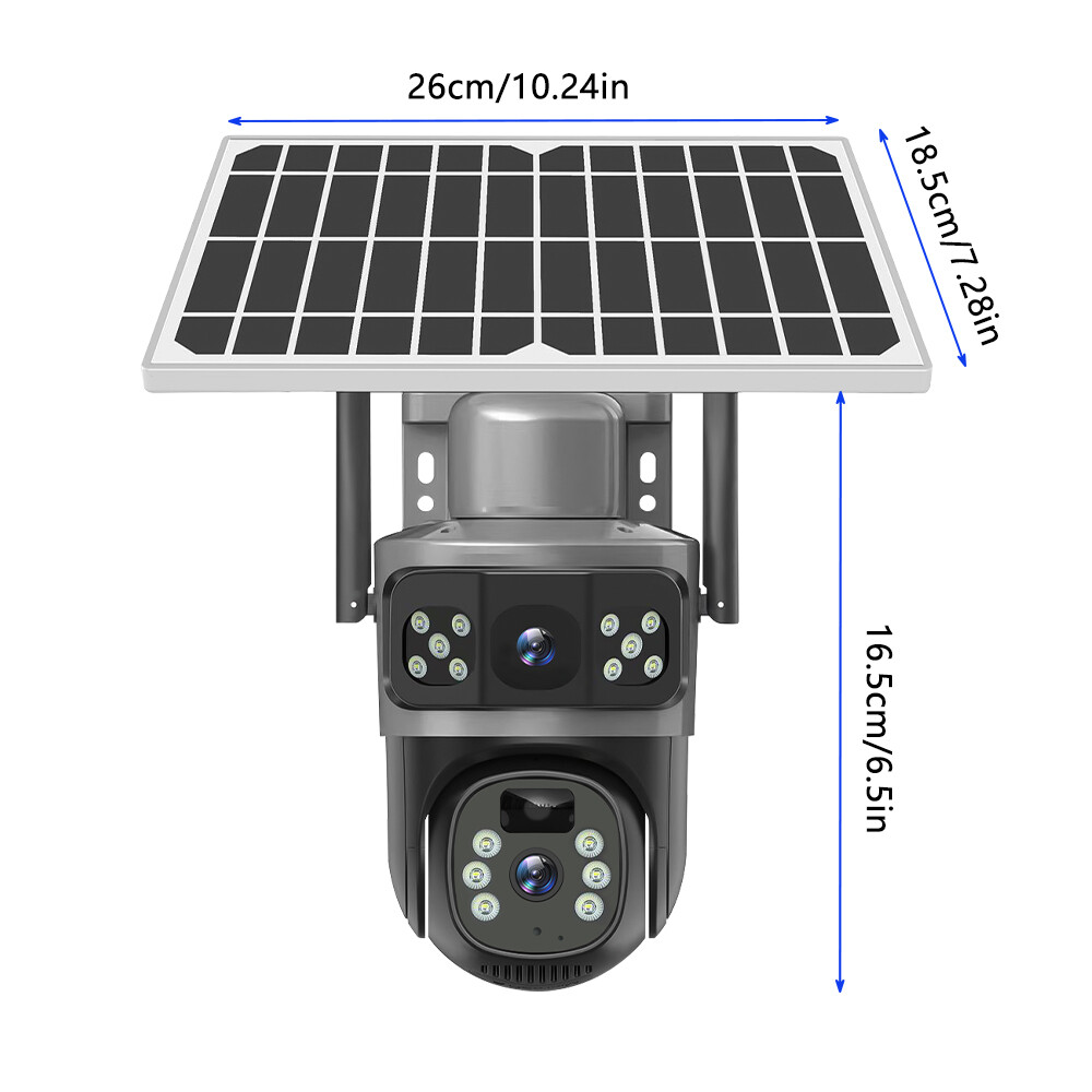 Wireless Solar Battery Powered Wifi Outdoor Home Security Camera System Rotating