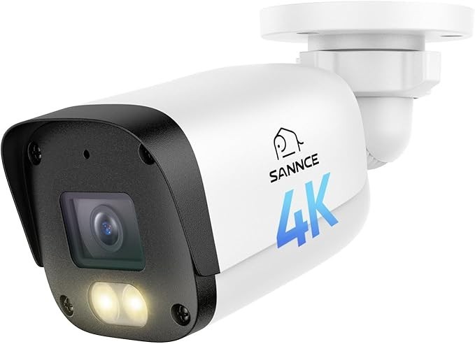 SANNCE 4K PoE Security Camera – Ultra-Wide AI Detection, Color & IR Night Vision