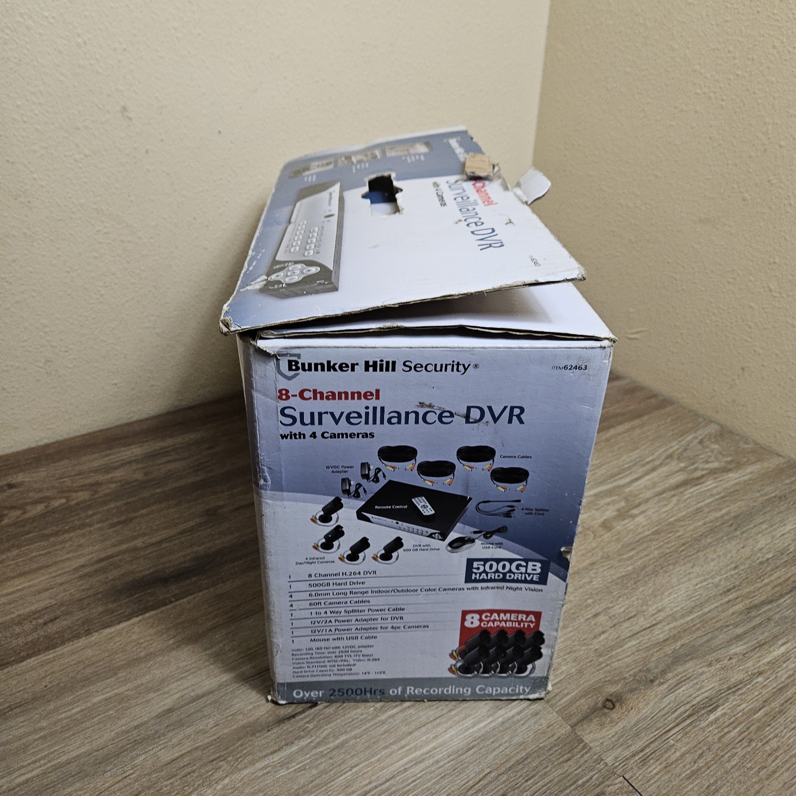 Bunker Hill 62463 Security System 500GB HD DVR 4 Cameras 8 Channel -New Open Box