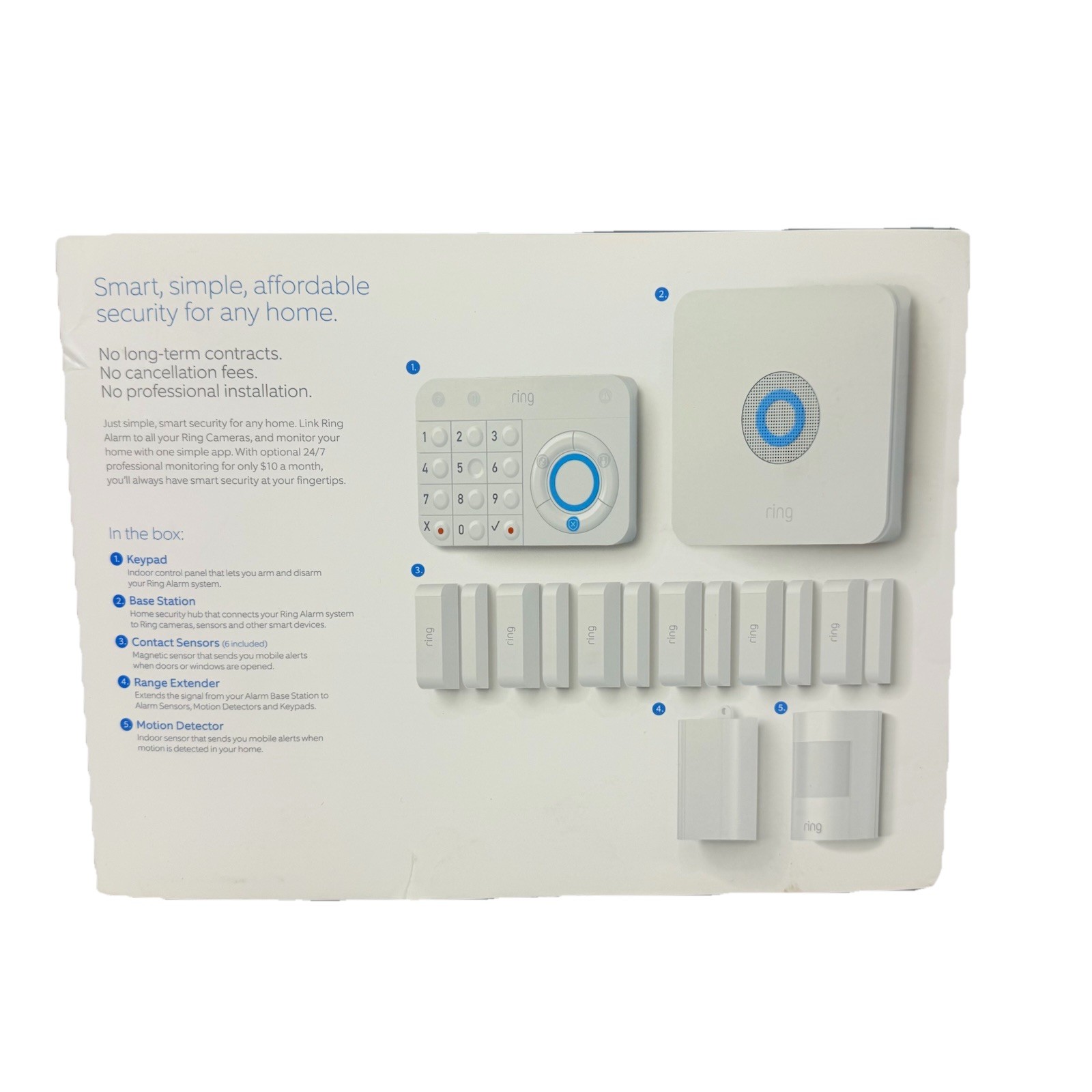 Ring Alarm Wireless Security Kit Home System – 10 Pieces Smart Home Ready NEWOB