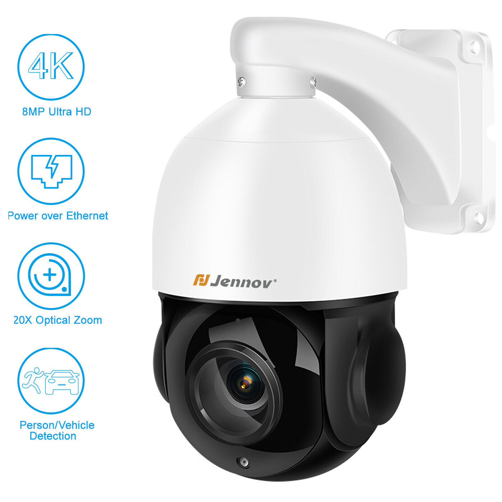 UHD 8MP PoE Security IP Camera P87 Audio Recording IR Night Outdoor IP66 30×Zoom