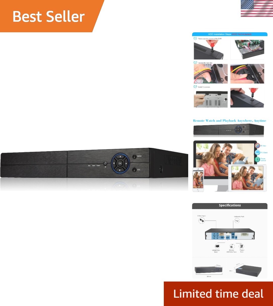 5-in-1 8CH 1080P HD Analog Hybrid DVR/NVR – Secure Your Space Effortlessly
