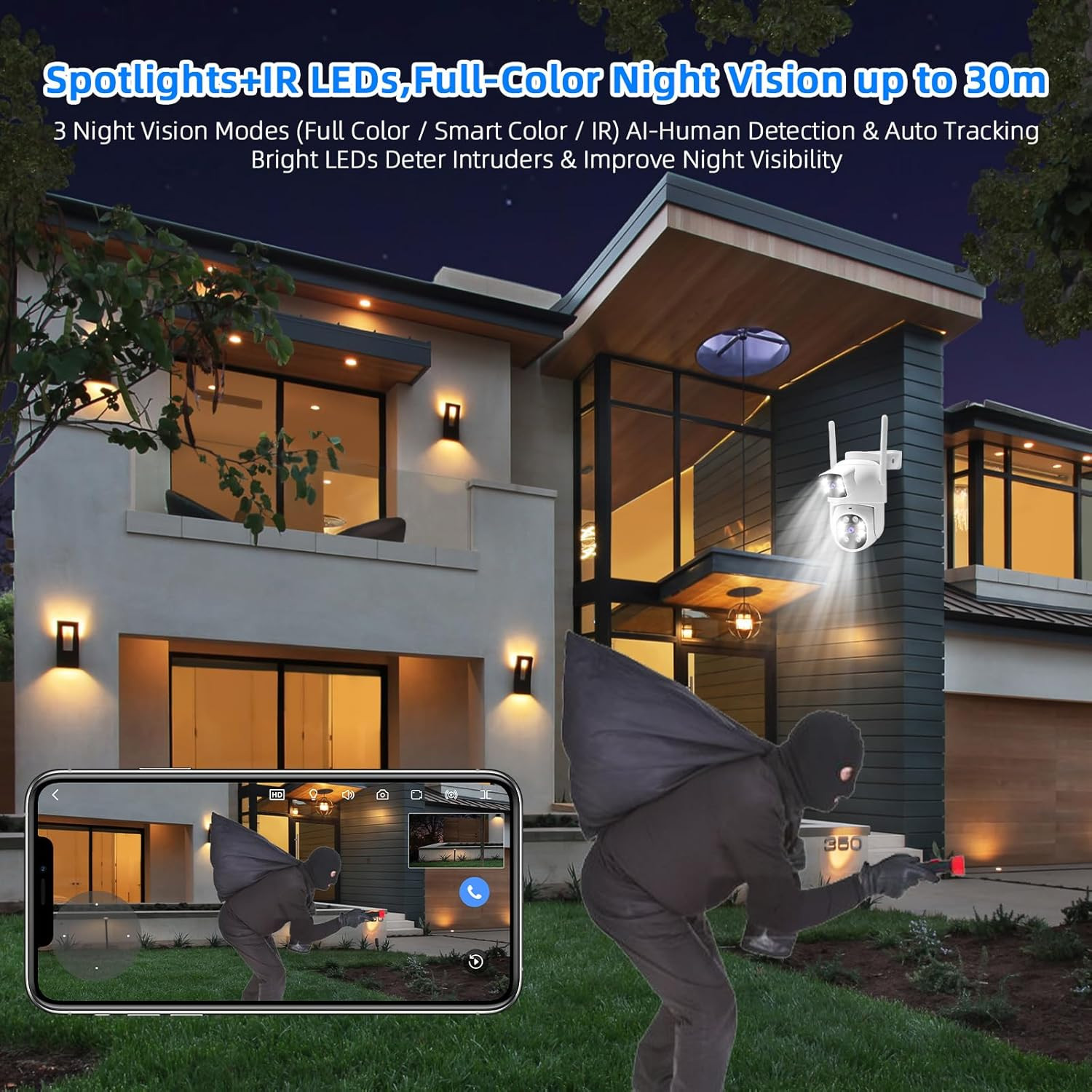 Wireless Security Camera NVR System, 2 Bullet Cam + 2 Dome Cam, 6 Screen Max. up