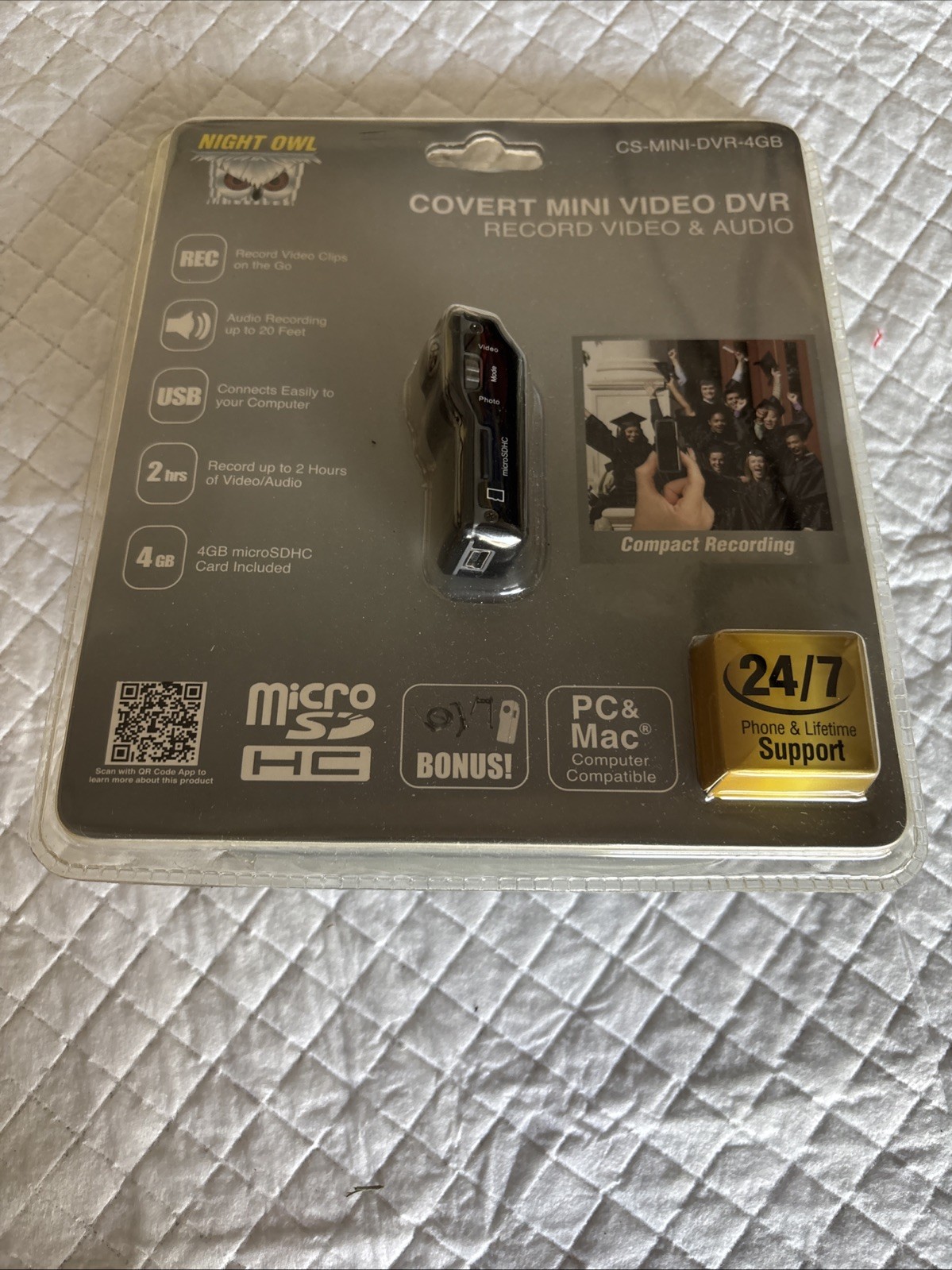 Night Owl CS-Mini-DVR Camcorder with 4GB Micro SD New And Sealed 253