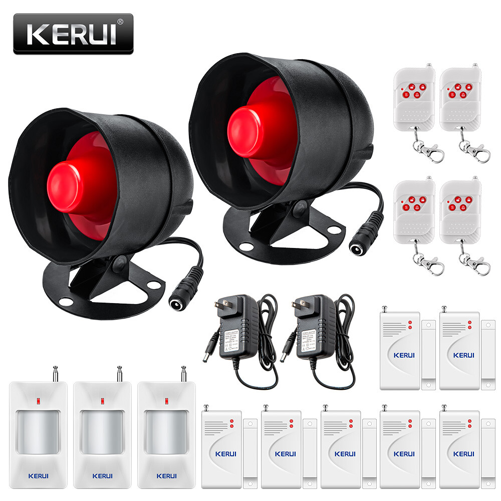 433MHz Wireless Siren Burglar Alarm System 110dB Home Security Door Sensor Kit