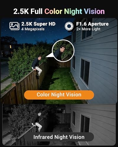 2.5K Add-on Battery Powered Wireless Outdoor Camera with Solar Panel,