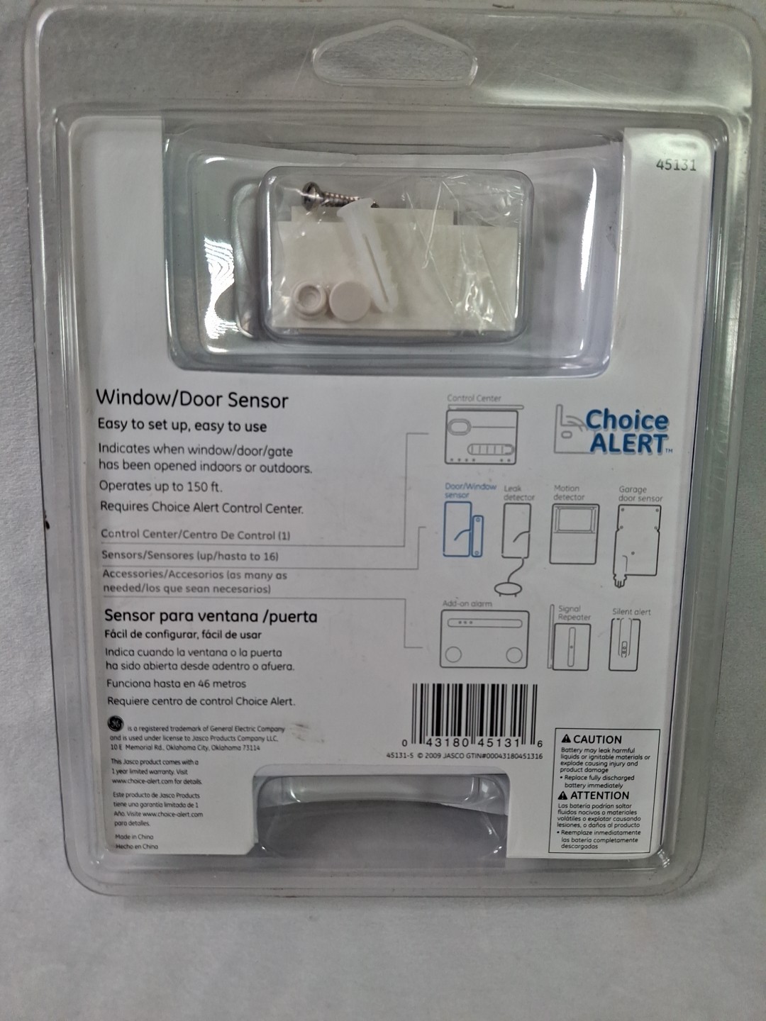 GE Choice Alert Wireless Alarm System Window/Door Sensor