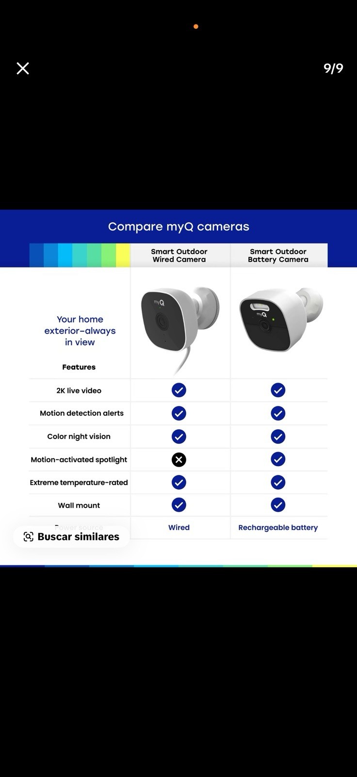 myQ Outdoor Battery Camera 3-Pack 2K Color Night Vision Spotlight Wi-Fi