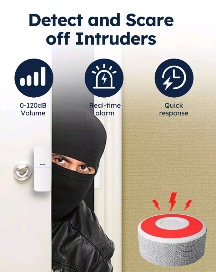 tolviviov WiFi Door Alarm System, Wireless DIY Smart Home Security System