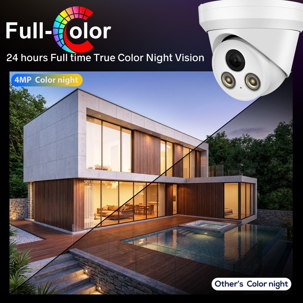 Vikylin 16CH CCTV System Full Color 4MP IP Camera Audio Outdoor 4k 16POE NVR Lot