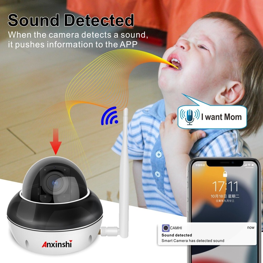 5MP 10XZoom Human Tracking AI wireless Camera P2P Onvif mini PoE MIC PTZ Camera