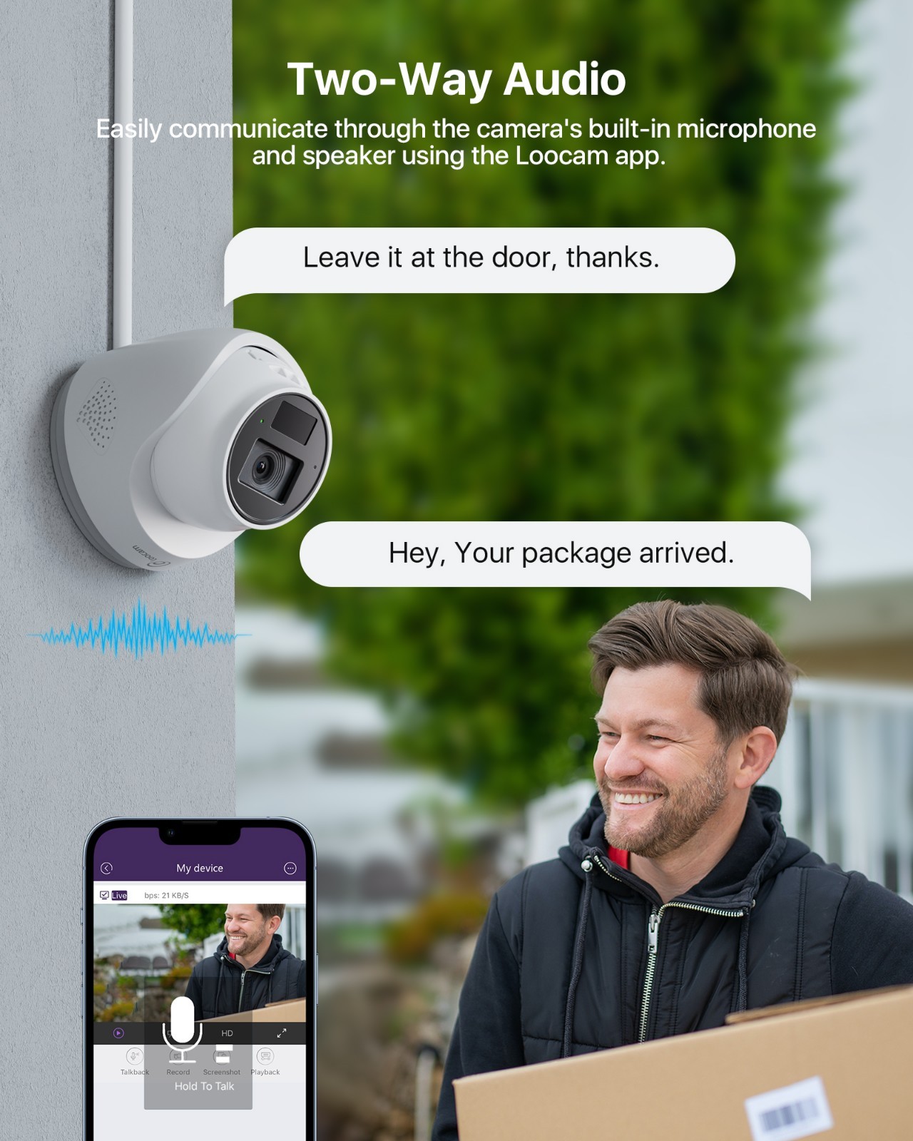 Loocam 2.5K PoE Security IP Camera System 2TB, Two-Way Audio, Person Detection