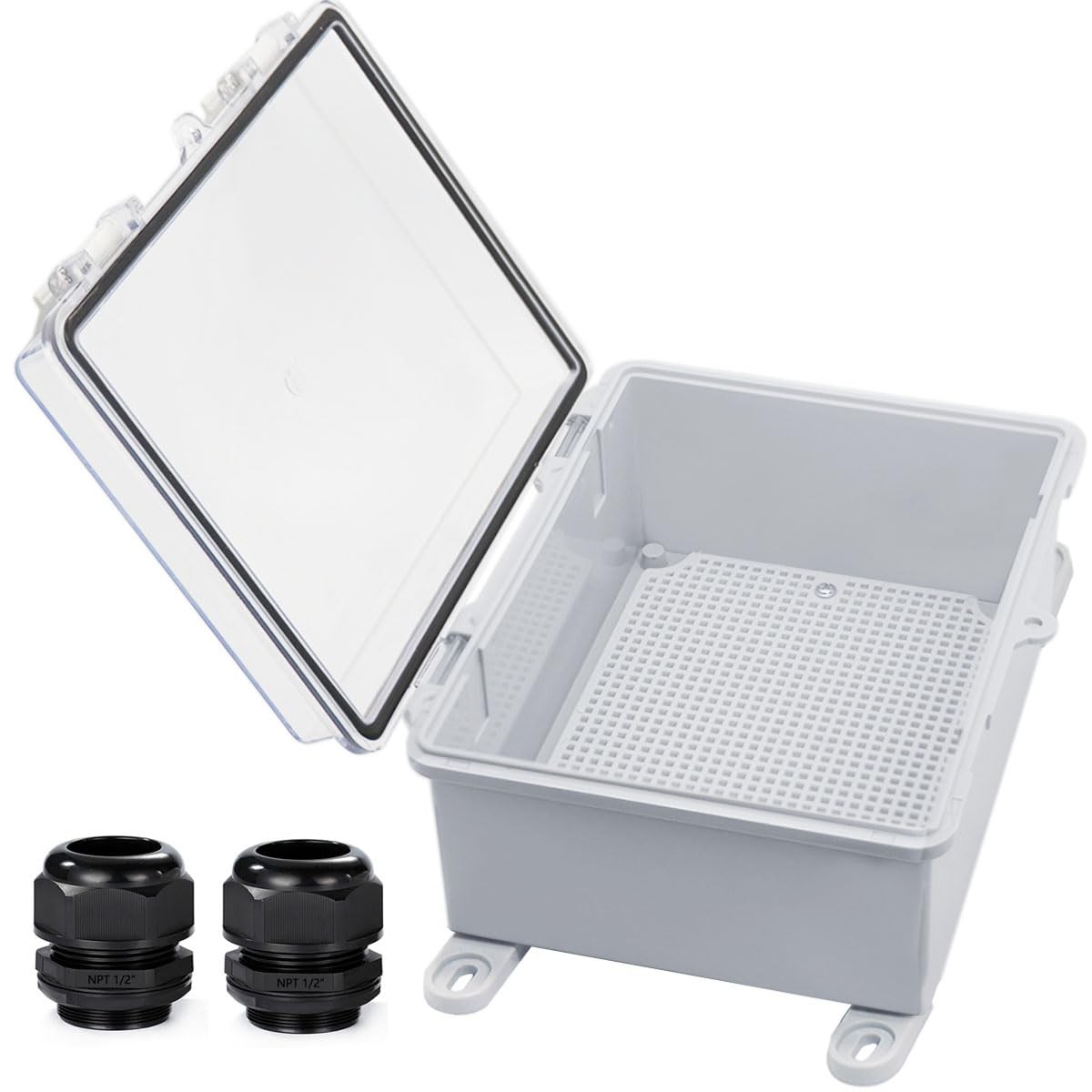 YETLEBOX Waterproof Outdoor Electrical Box 8.7″ x 6.7″ x 4.3″ 1pc, Clear