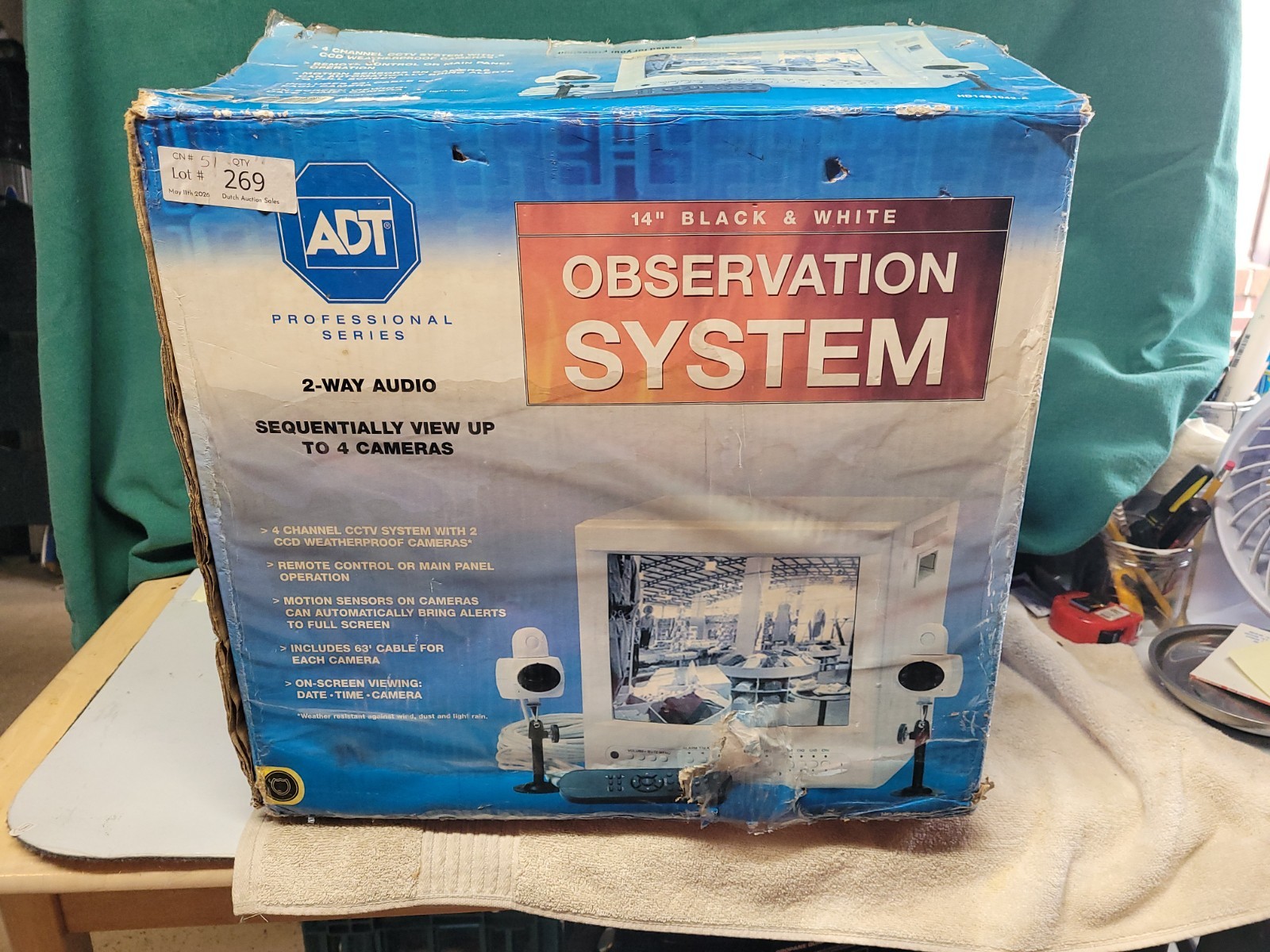 ADT 14” B&W OBSERVATION SYSTEM – New Open Box With MISSING PARTS – READ AD