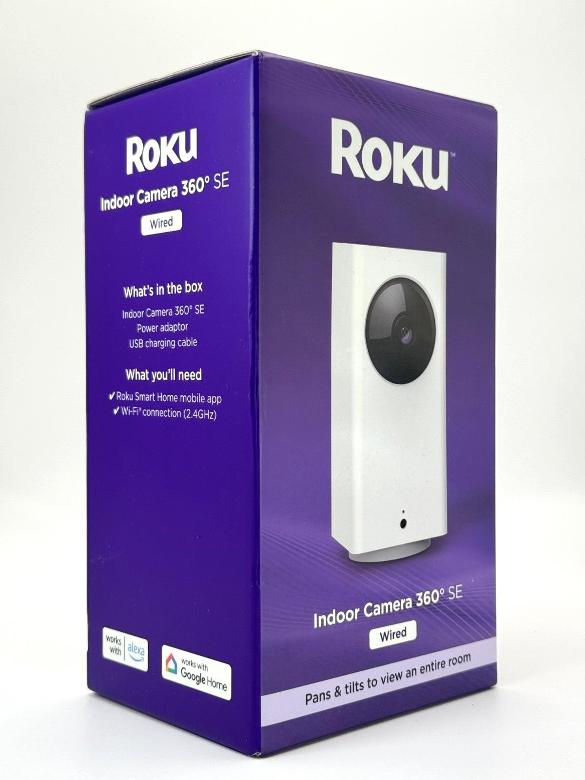 Roku Indoor Camera 360 Pan/Tilt Wired 1080p HD video & color night vision White