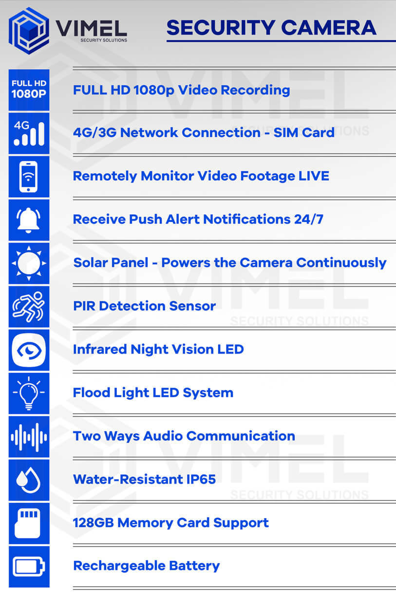 4G Solar Camera Wireless Home 64GB Security PTZ CCTV Battery Outdoor Remote