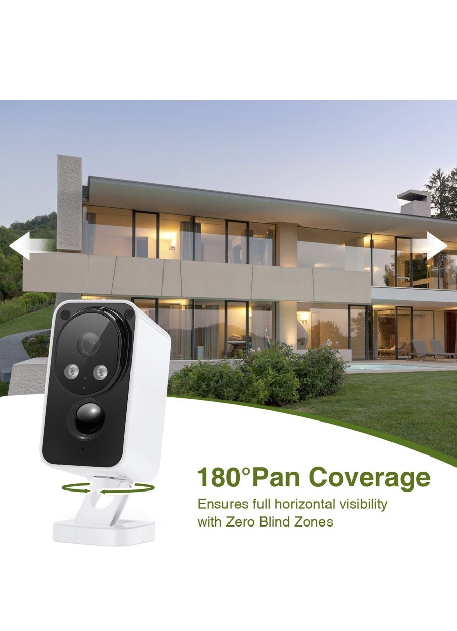 2 Pk Pan&Tilt CCTV Security Camera Outdoor IR Night Vision, 2 Way-Talk Live View