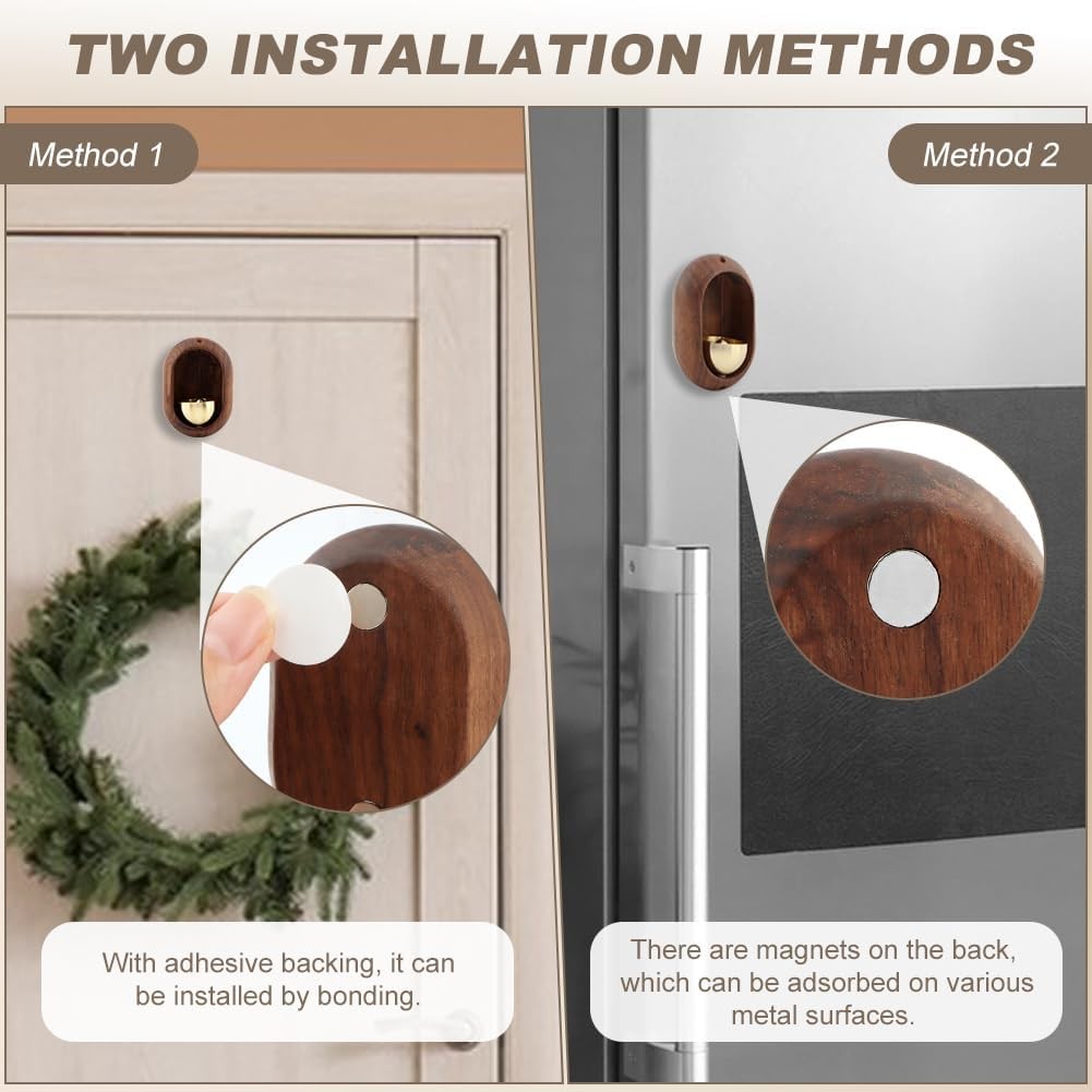 Oval Magnetic Hanging Door Bell, Loud Sound Wooden Zen Grip Doorbell Chime,…