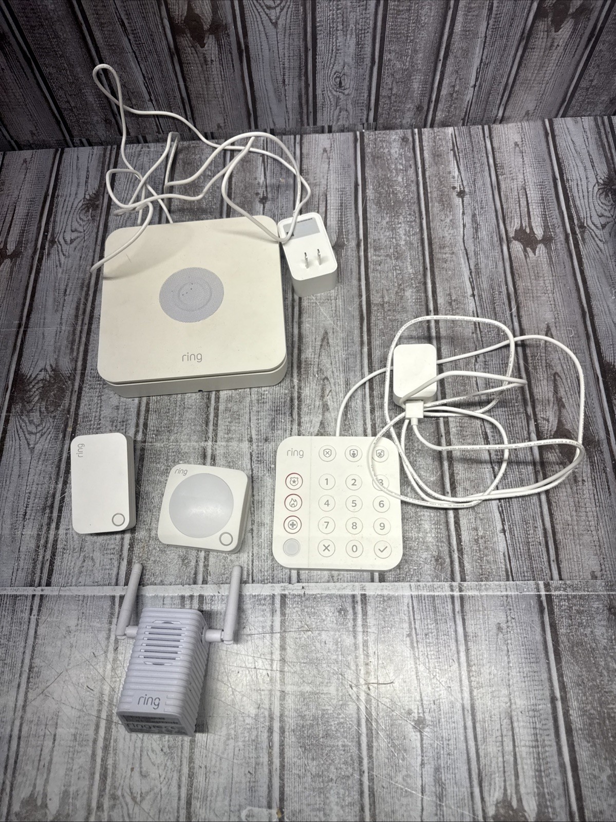 RING Security 5pc Lot Base Station US Home White W/ Key Pad 4HB1U90EN0 *USED*