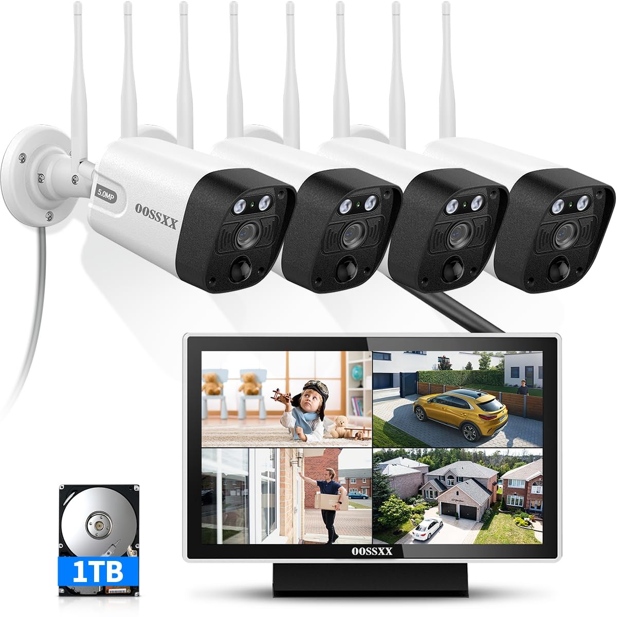 (2026 Update) 5MP Wireless Security Camera System with 10″ Monitor, 10CH NVR …
