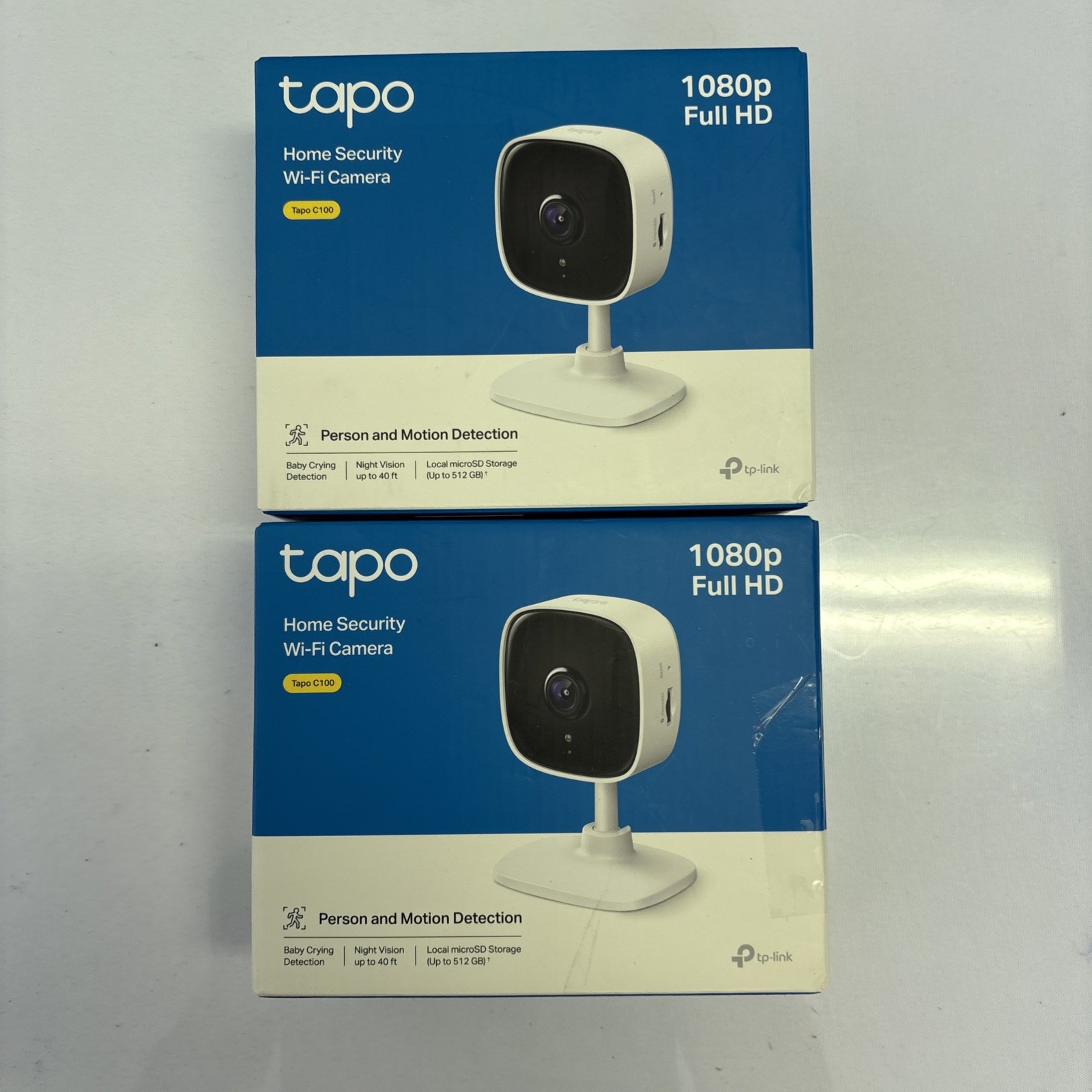2x Bundle TP-LINK Tapo 2k Indoor Security Wi-Fi Camera Tapo Night Vision White