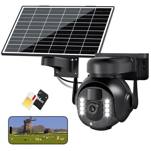 4K 8MP 4G LTE Cellular Security Camera, Outdoor Wireless Camera with Medium