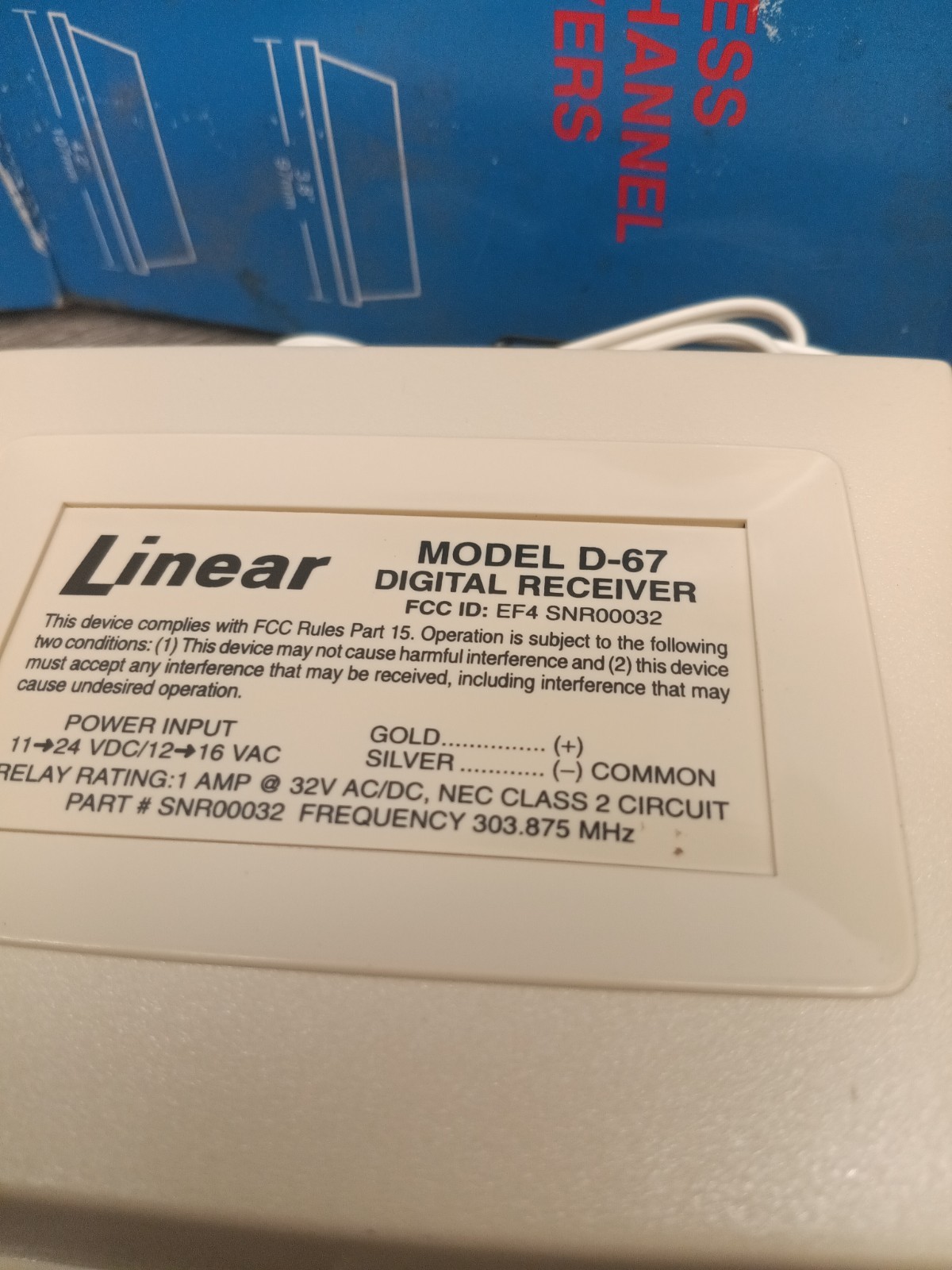 NEW Linear wireless single channel latching receiver D-67L