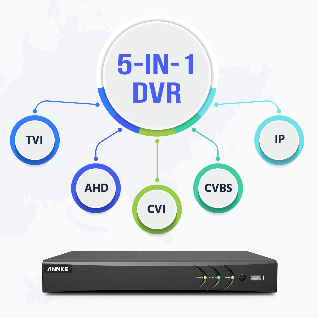 ANNKE 4K 8CH DVR 5MP Security Camera System Outdoor Human Vehicle Detection IP67