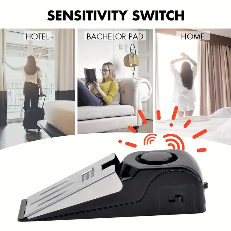 2 NEW SafetyVital Portable Wireless Security Door Stopper w/ Alarm 12
