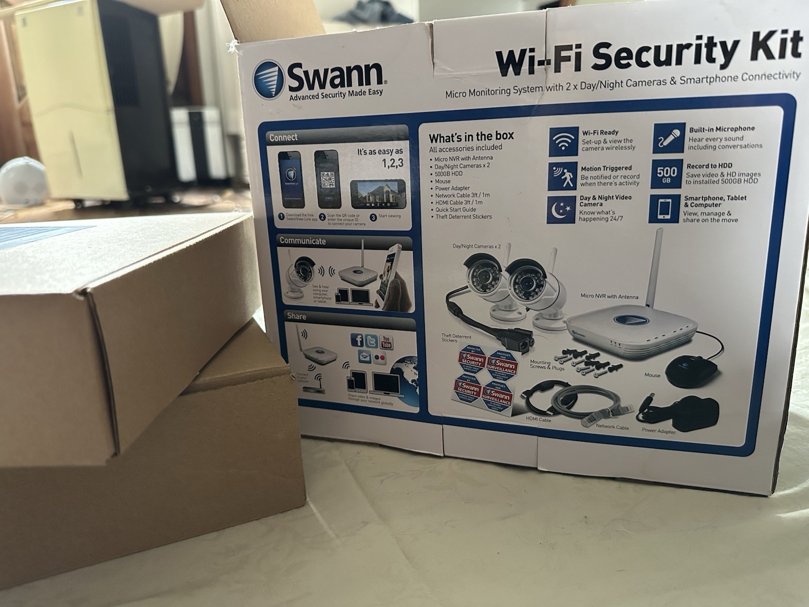 Swann Wi-Fi 720p HD Security Kit 2-Cam, 500GB NVR SRNVR-460H-US