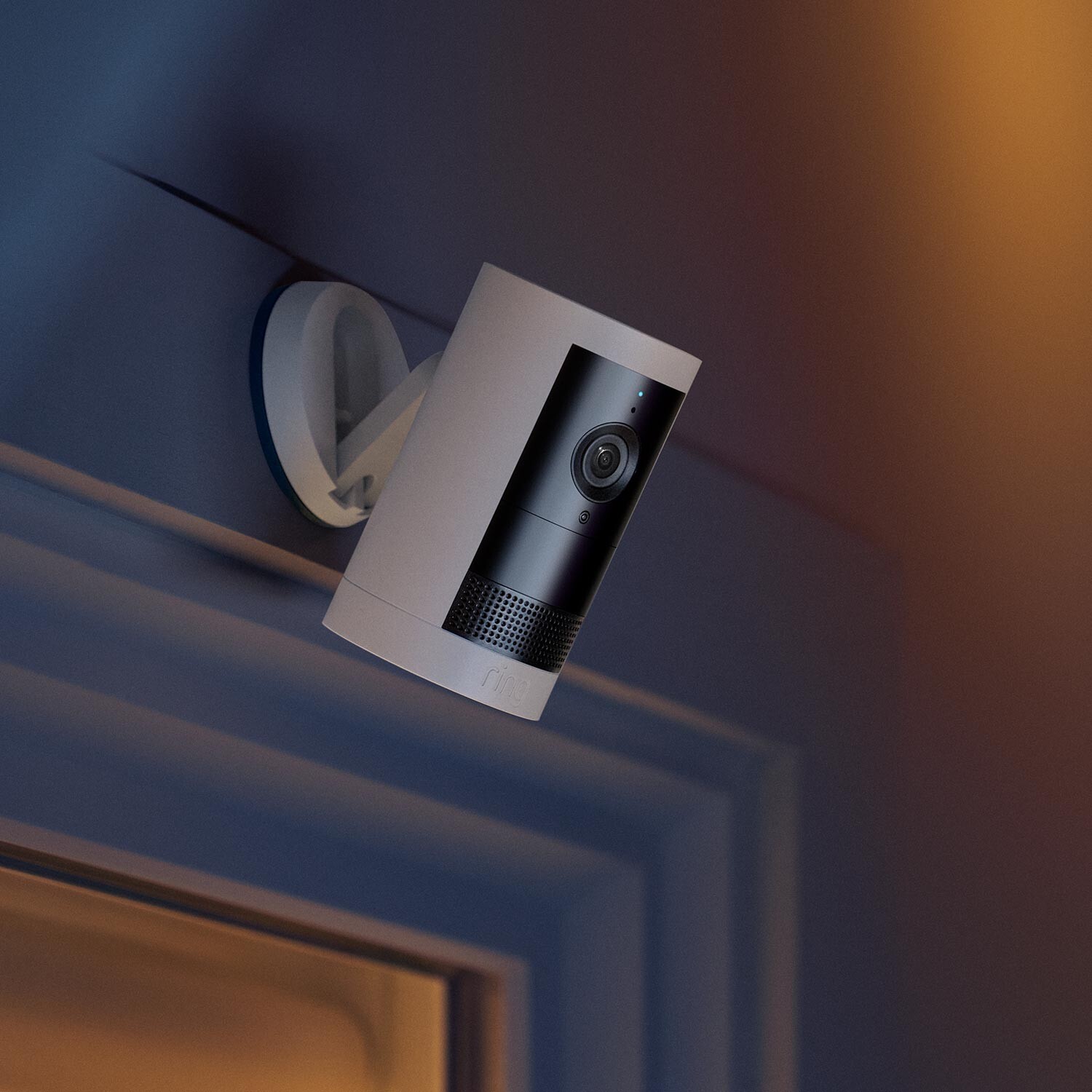 Ring Battery Doorbell Satin Nickel Smart Wi-Fi Video with Outdoor Cam Plus White