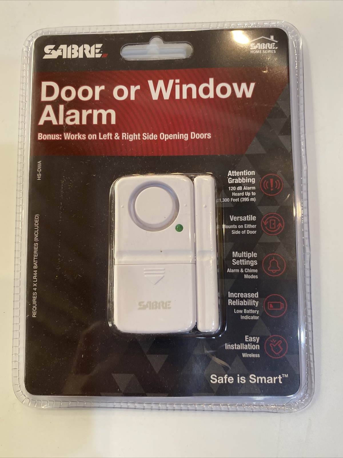 SABRE DOOR or WINDOW ALARM Sliding Patio Basement Garage Car Home Safety LOUD!!!