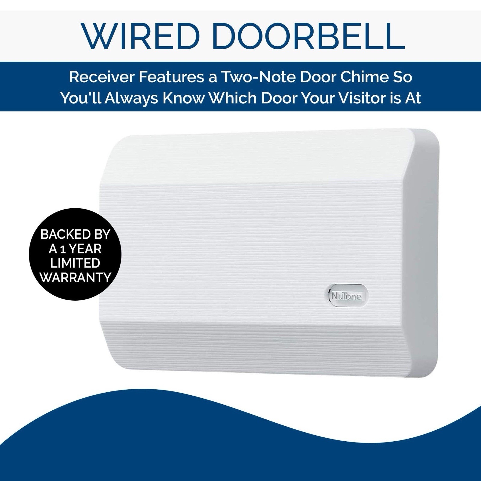 Broan-NuTone LA11WH Door Chime, White Textured
