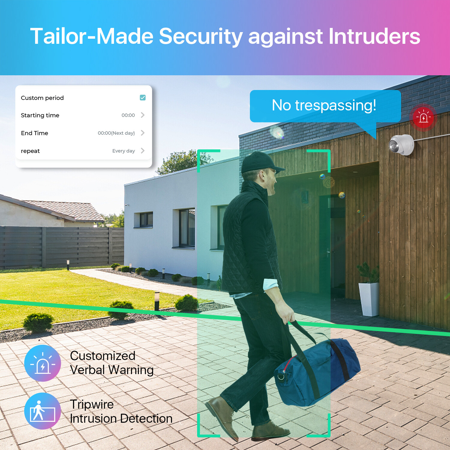 ZOSI 5MP PoE IP Security Camera 2 Way Audio Outdoor AI Person/Vehicle Detection