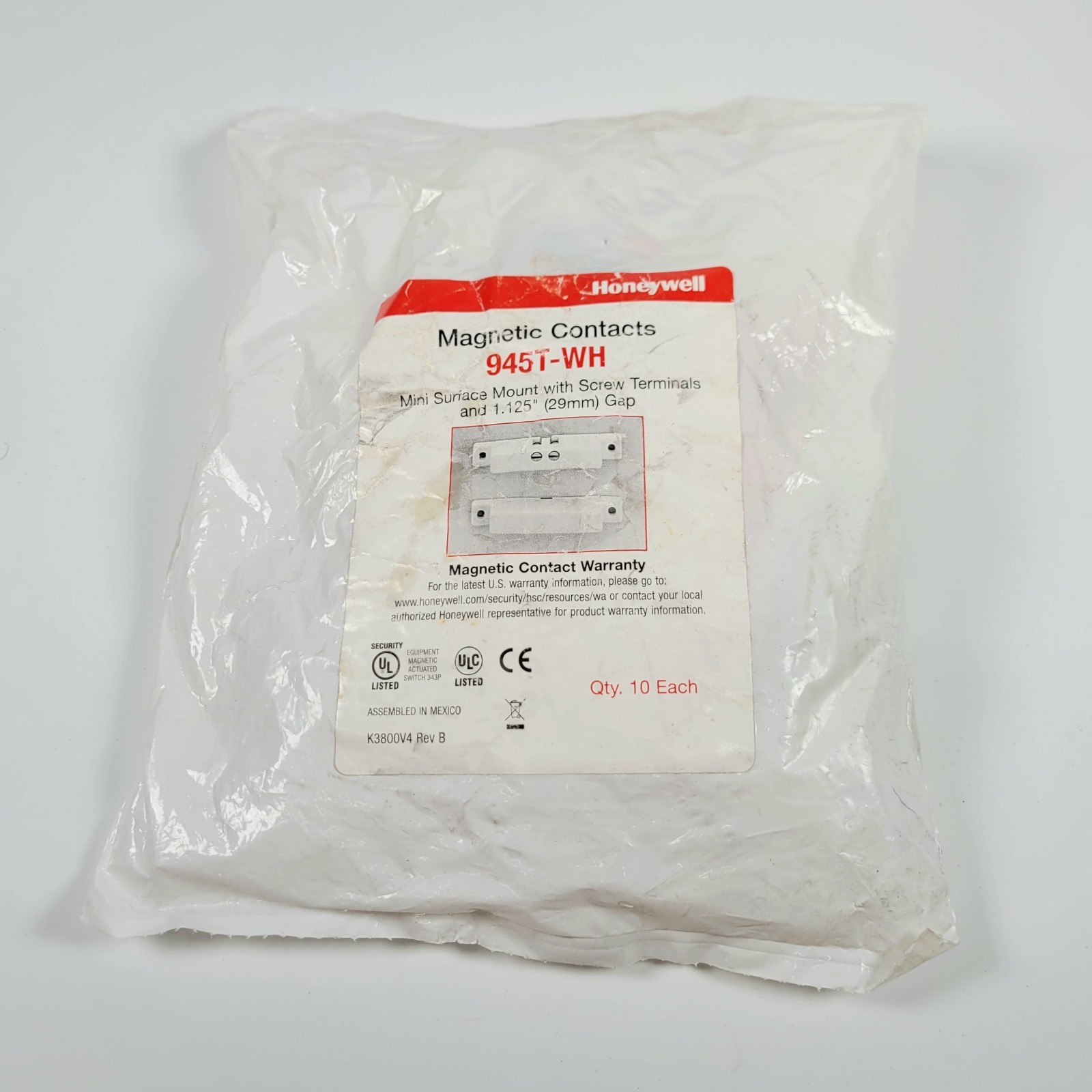 Honeywell Ademco 945T-WH Magnetic Contact Sensor – Open Bag w/ 11 SEALED Bags