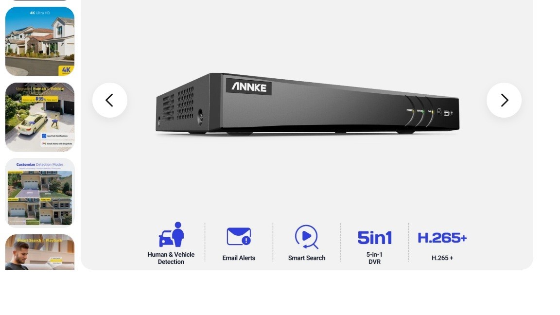 ANNKE 8CH 4K 8MP 5IN1 HDMI DVR CCTV WITH 4TBTB SURVEILLANCE HD