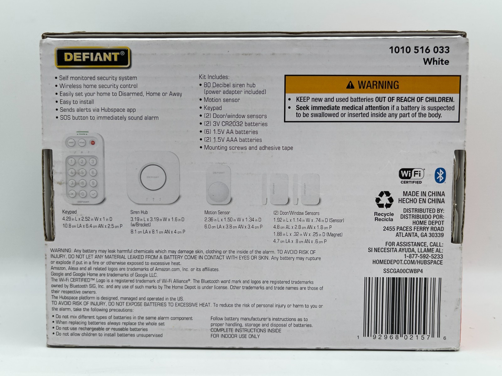 Defiant Smart Home Alarm System with WiFi and Bluetooth, Powered by Hubspace