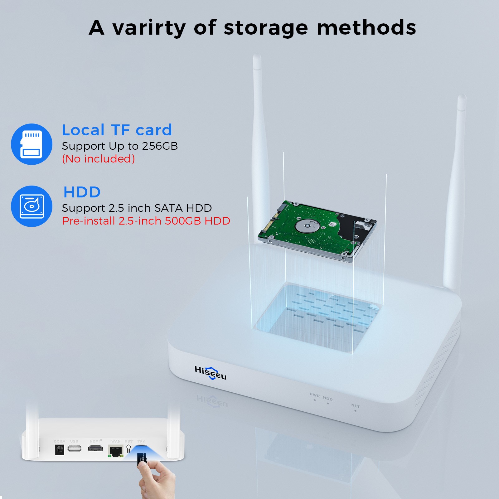 Hiseeu 10CH NVR 3MP 2.4G/5G WIFI Outdoor Audio Security Camera System CCTV HDD