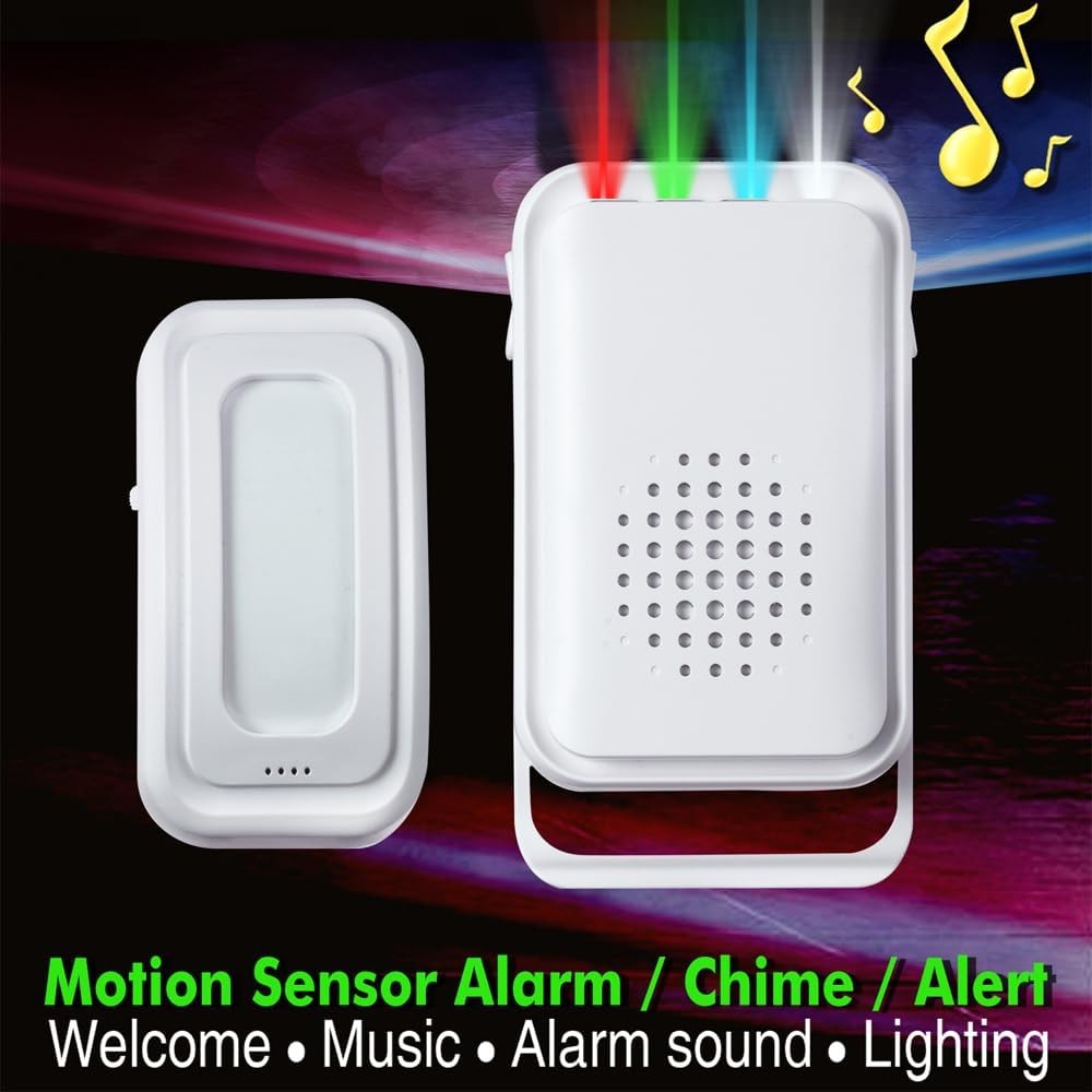 Motion Sensor Doorbell Detector Entry Alert Alarm, Shop Store Office White