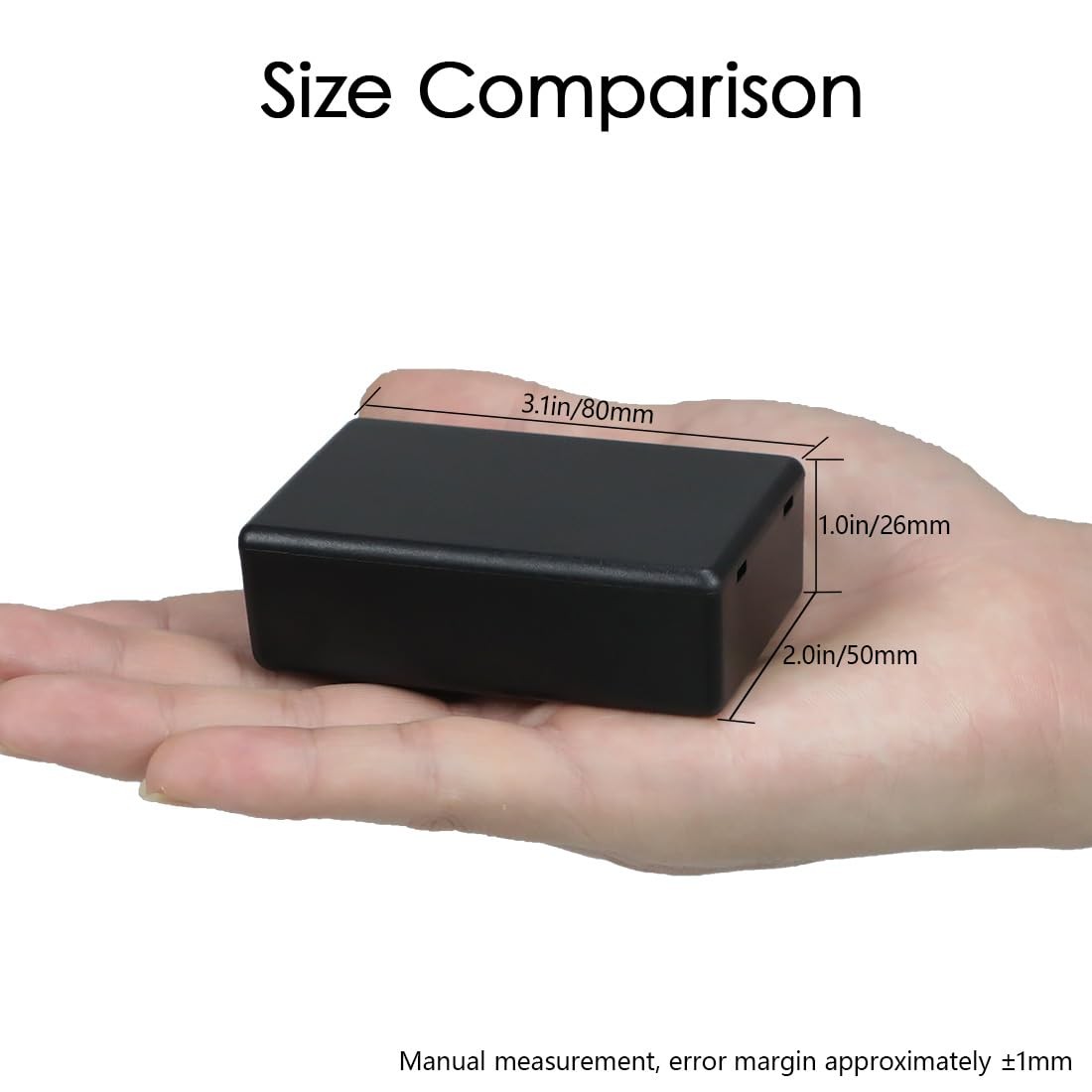 LeMotech 5 Pieces Plastic Project Boxes 3.1″ X 2.0″ X 1.0″(5pc), Black