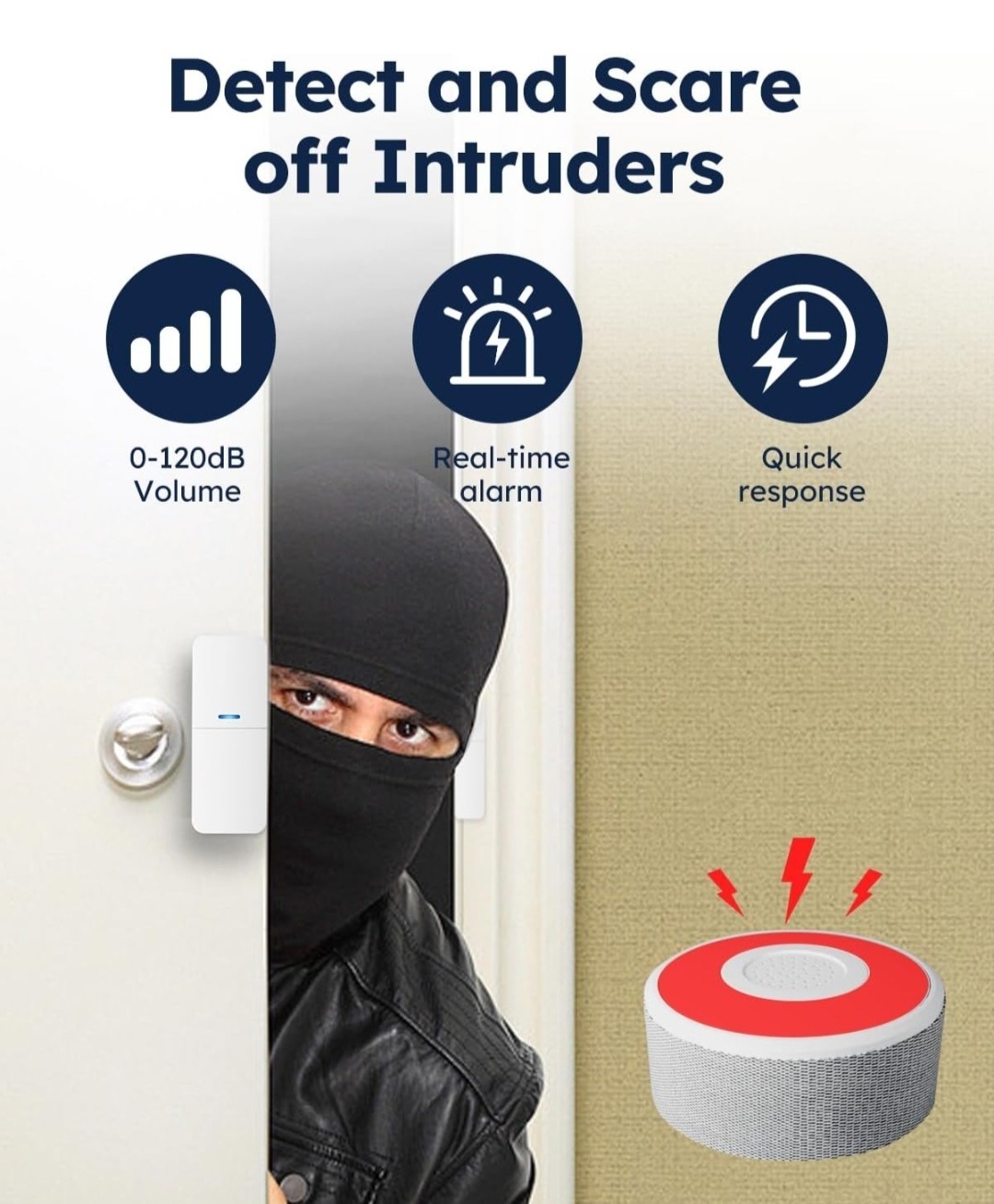 WiFi Door Alarm System 8-Piece Wireless Home Security Kit 120dB.