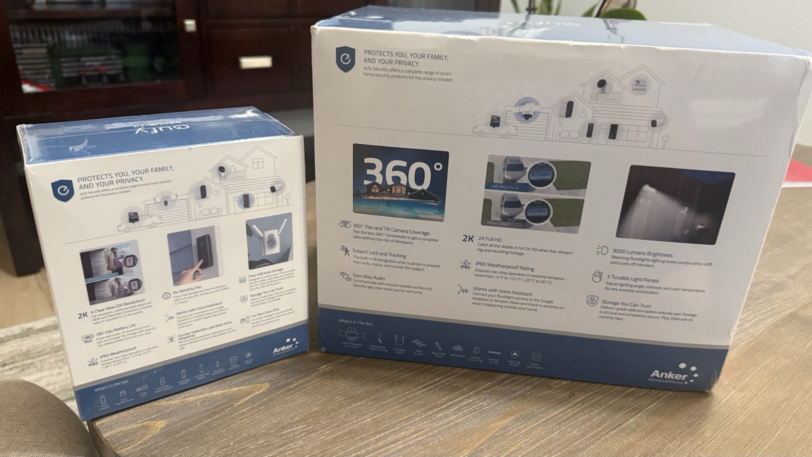 eufy Security Floodlight Cam 2 Pro + Video Doorbell Bundle Wi-Fi 360° 2K NV