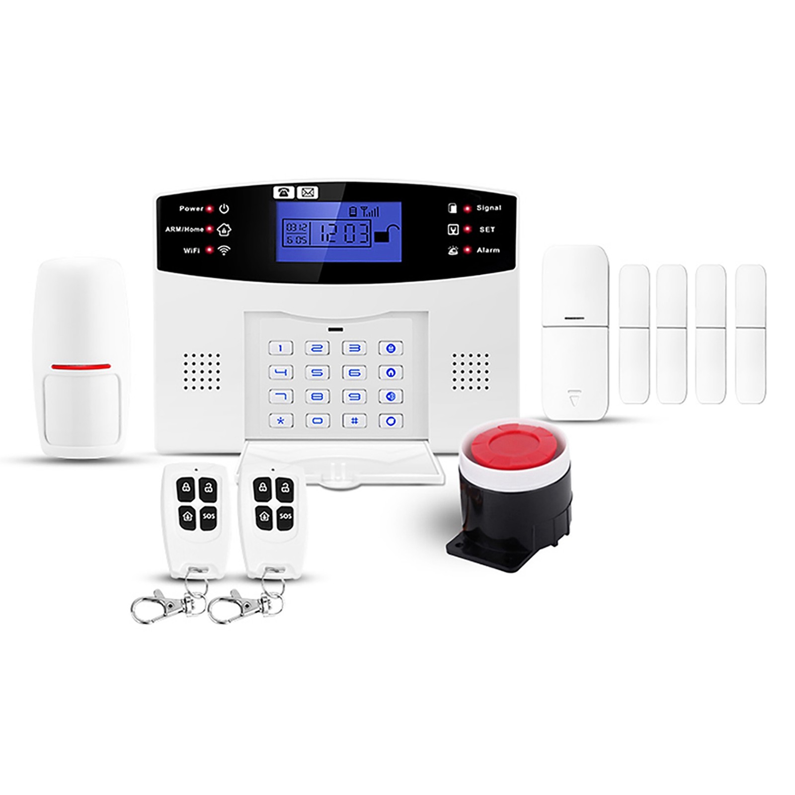 Security Alarm System Kit 8 Wireless Remote Controllers WiFi GSM Home