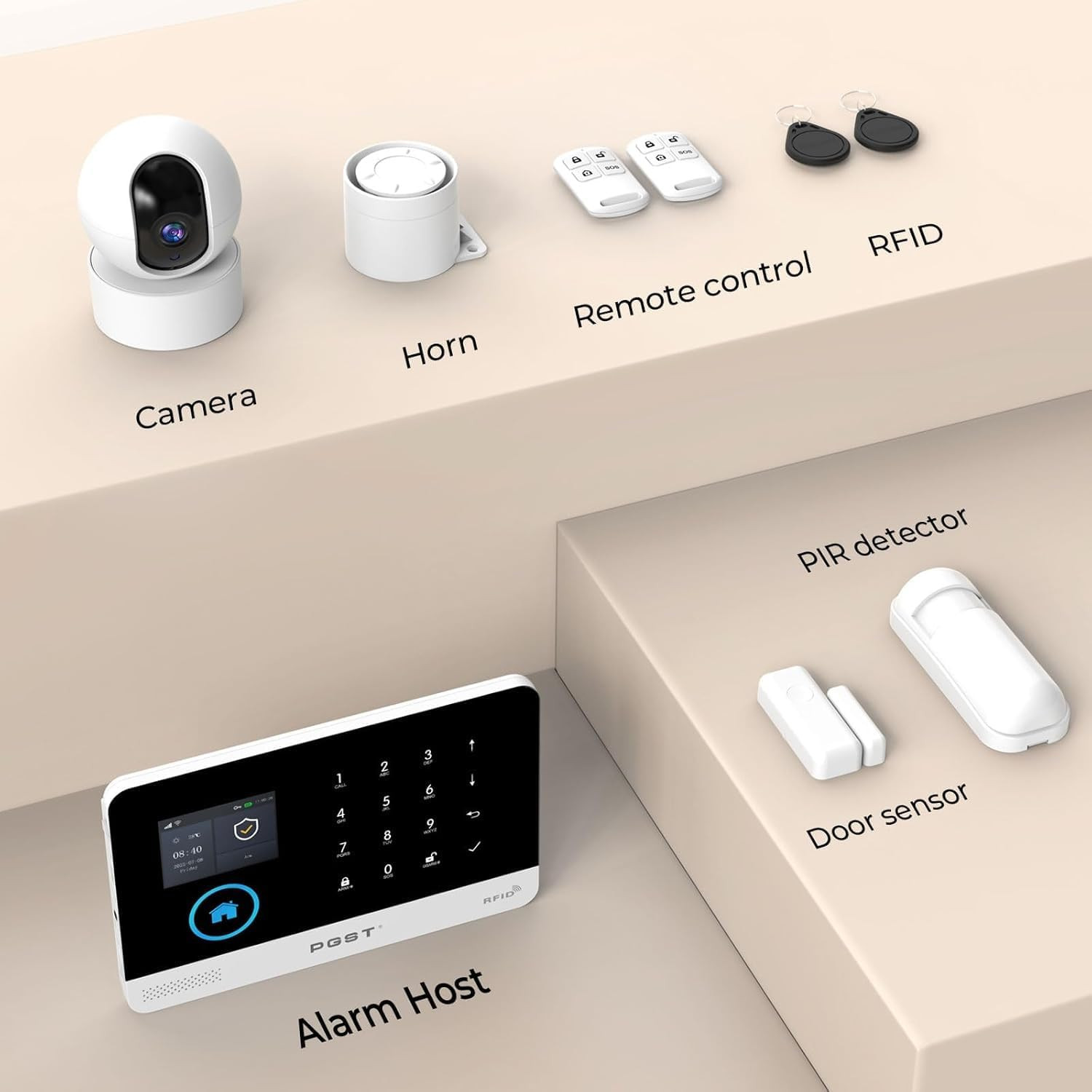 Wireless Home Security System with App Alerts, No Subscription, Camera Included