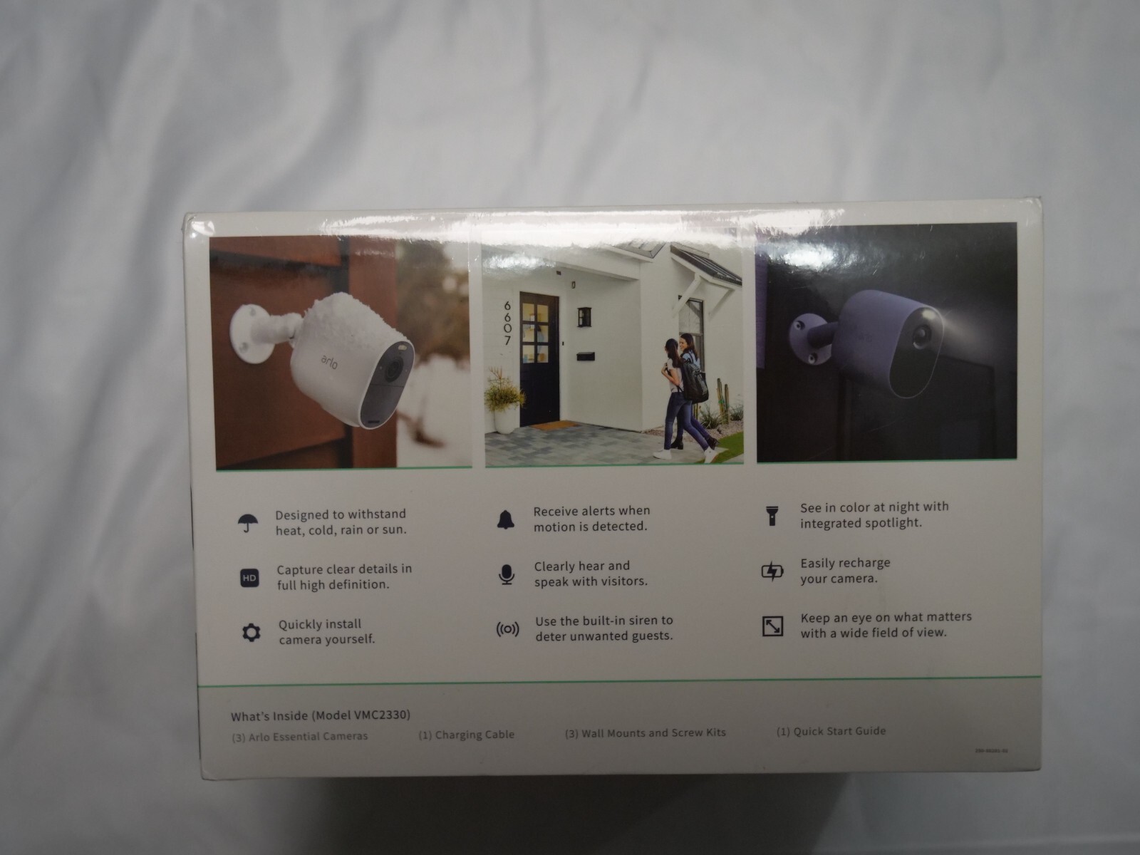 Arlo Essential Spotlight Indoor Outdoor 1080p HD Wireless Camera – Pack of 3