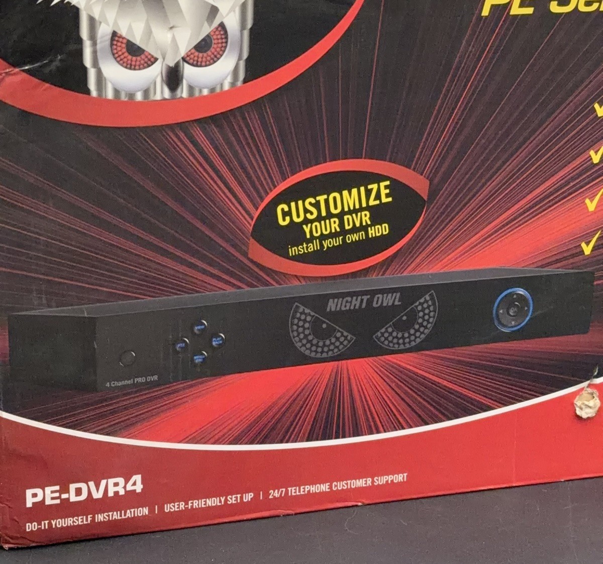 NEW Night Owl 4 Channel DVR Model: PE-DVR4 960H – No Hard drive, Fits Up To 2TB