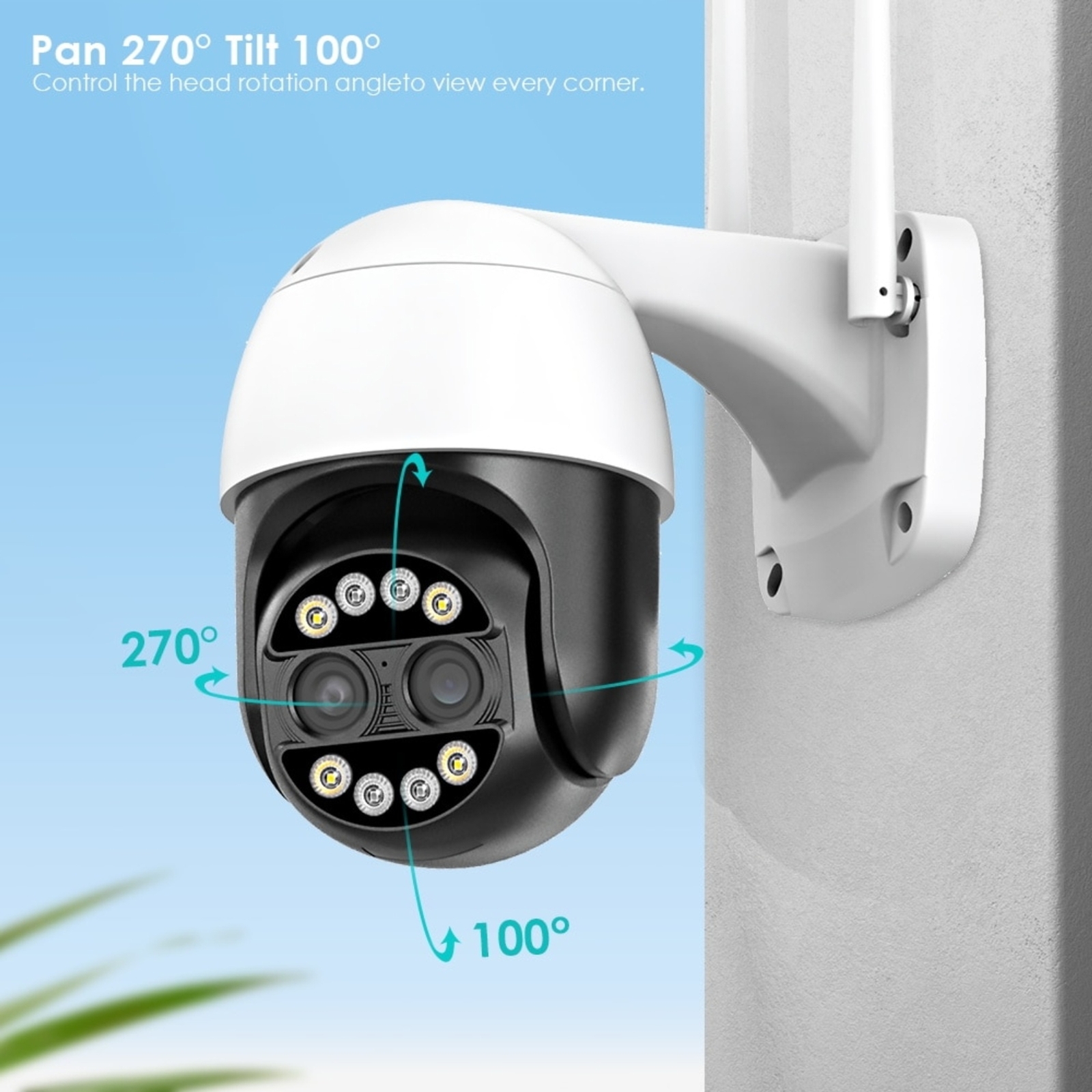 BESDER 8MP 4K 8x Hybrid Zoom 2.8+12mm Dual Lens PTZ IP Camera WiFi Human sensor