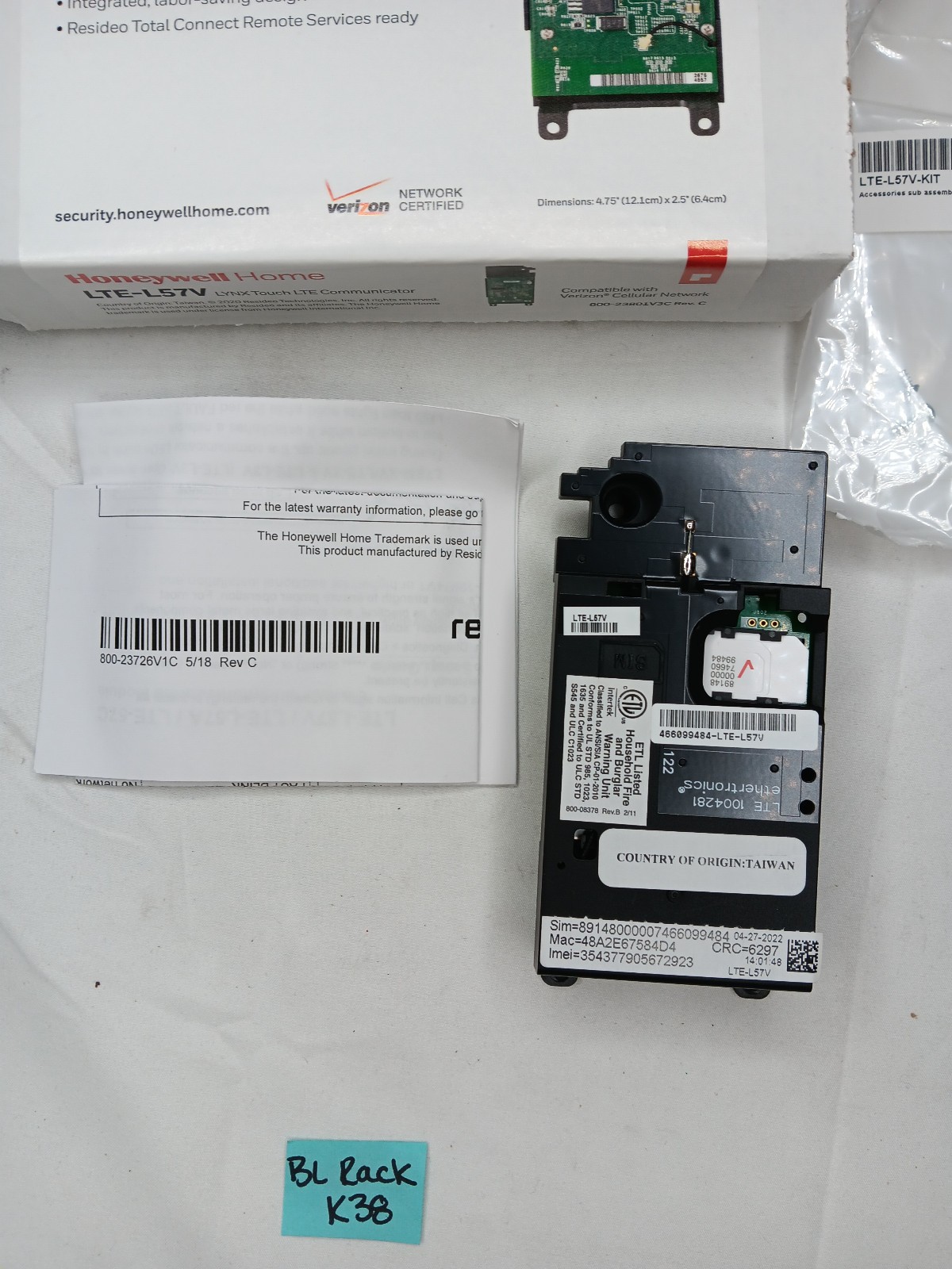 (Lot of 5) Honeywell LTE-L57V Verizon LTE Communicator Lynx Touch L5210 L7000