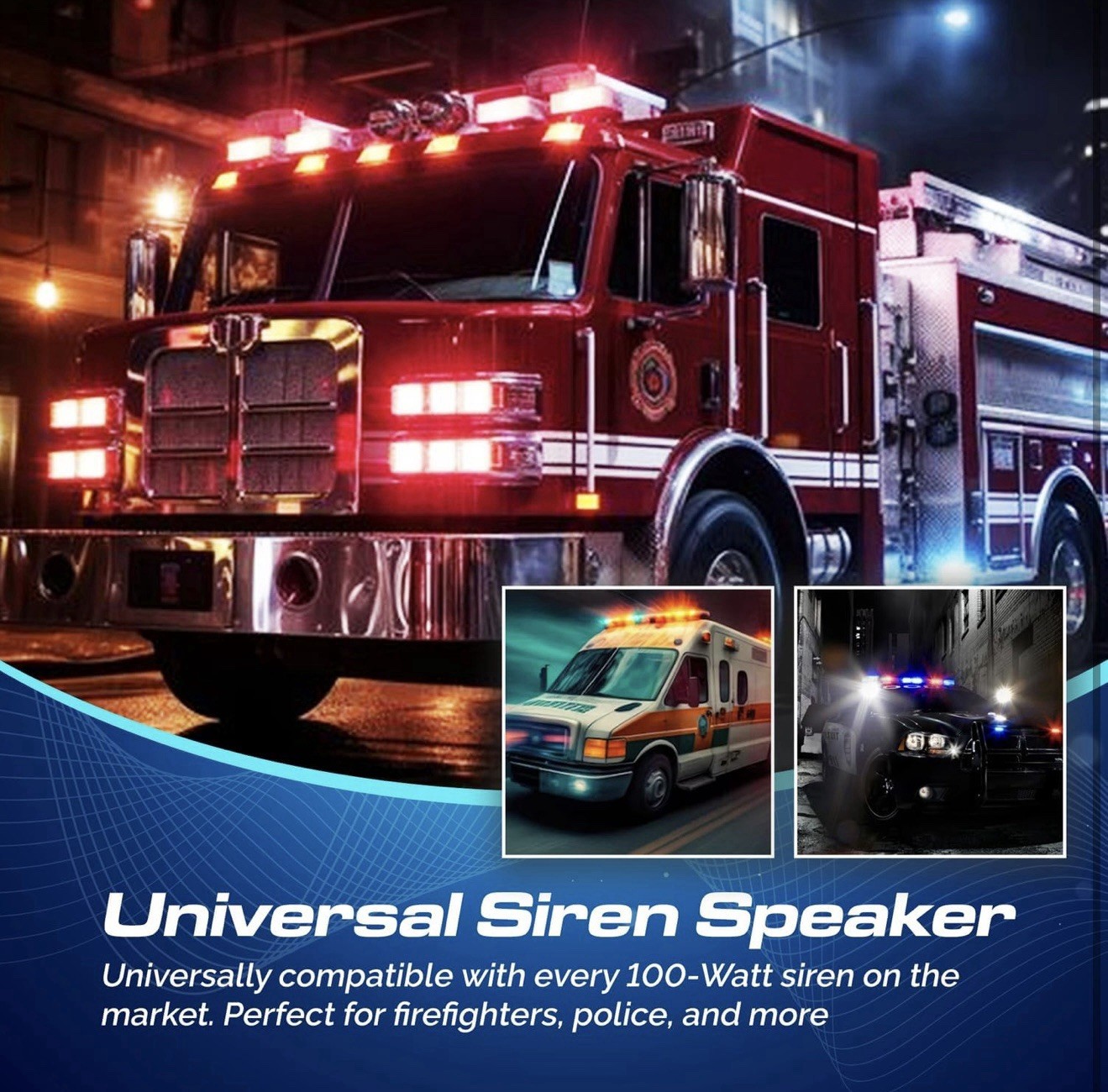 100W Siren Speaker for Emergency Vehicles – 124 dB High Output Siren Speaker