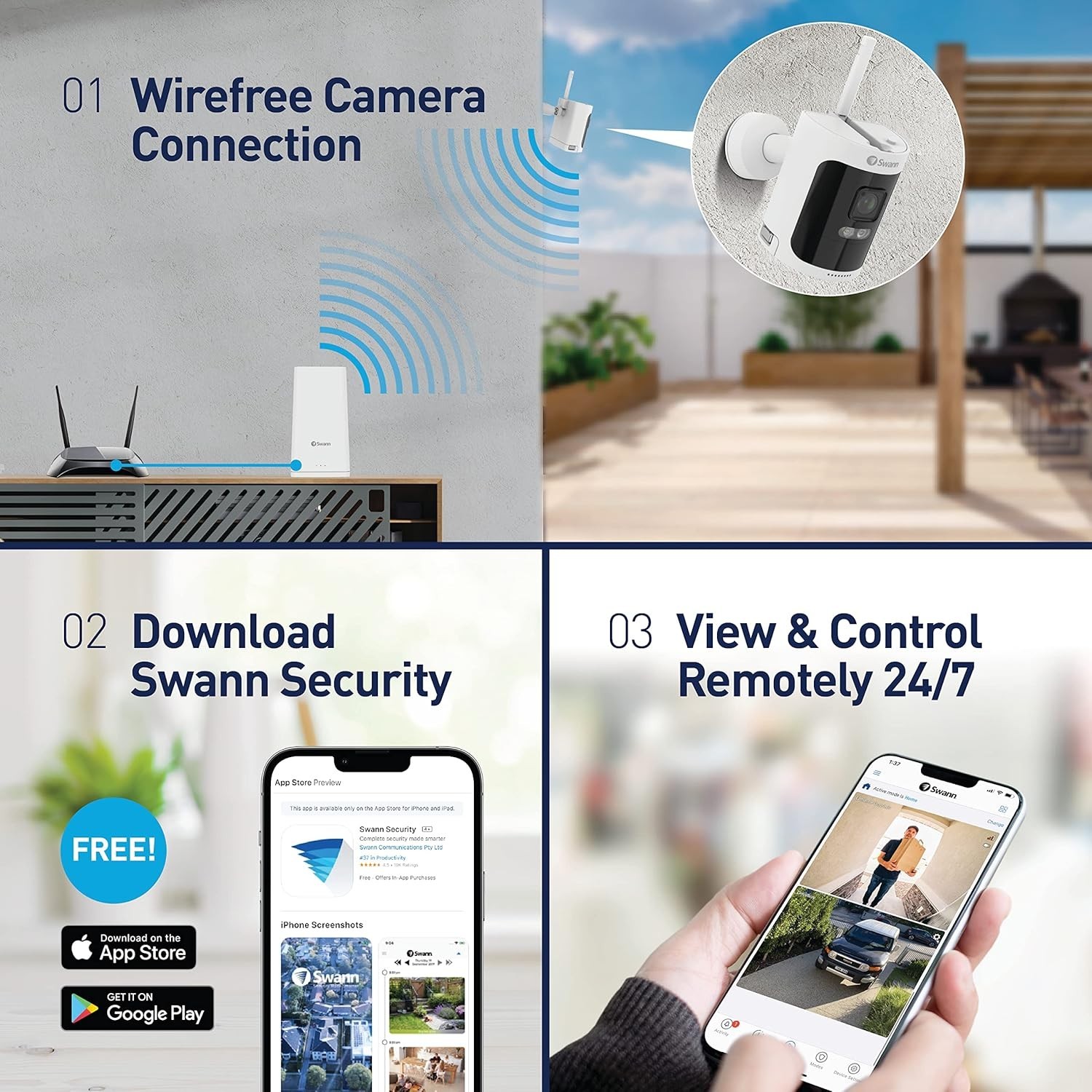swann Wireless 2KSecurity Camera System 4MP 8CH NVR Two-Way Audio Recording